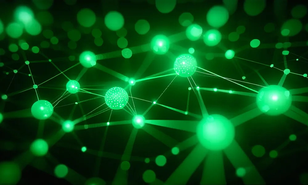 Abstract visualization of a software call graph — interconnected nodes representing code paths